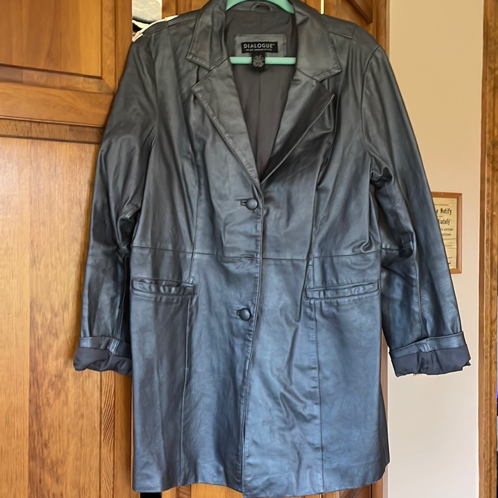 Leather jacket. Metallic silver